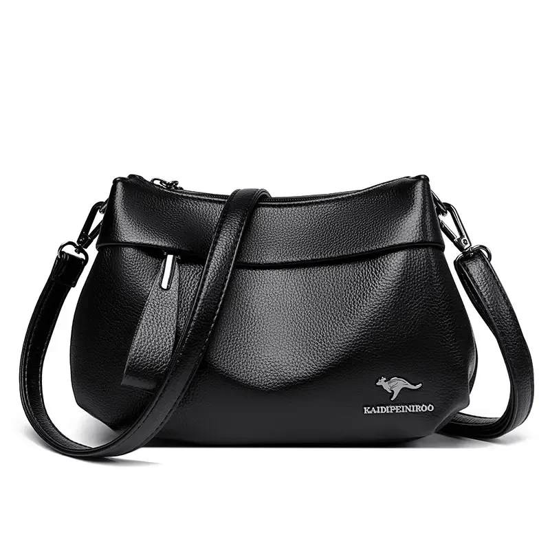 Fashionable versatile multi-layer zipper large-capacity casual bag