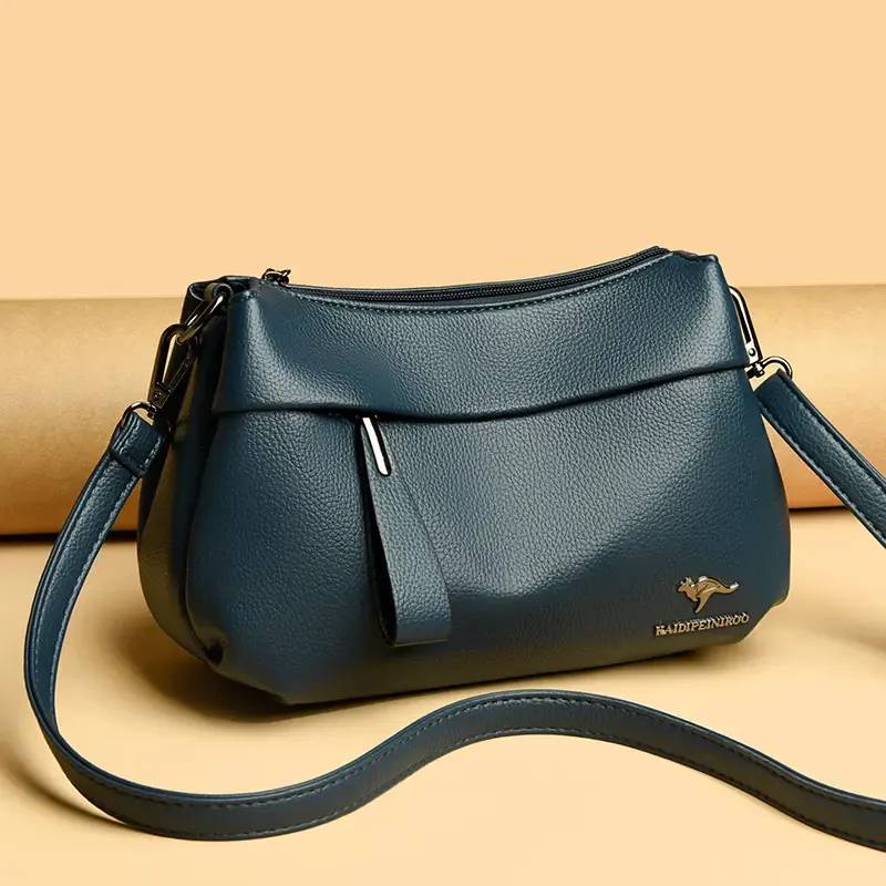 Fashionable versatile multi-layer zipper large-capacity casual bag