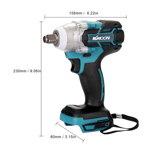 Electric Wrench + 2 Batteries + 13 Pcs 1-2 Impact Wrench Hex Socket Driver Bit Set