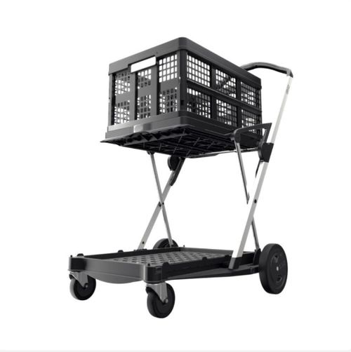 Multi use Functional Collapsible Carts | Mobile Folding Trolley | Shopping Cart with Storage Crate