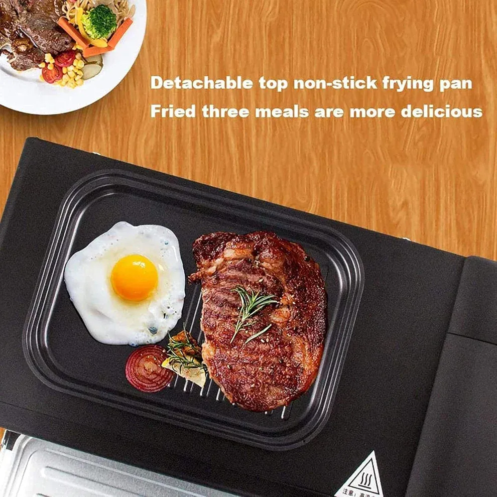✨☕3 In 1 Home Breakfast Maker Coffee Frying Pan Bread -Black🍕💥