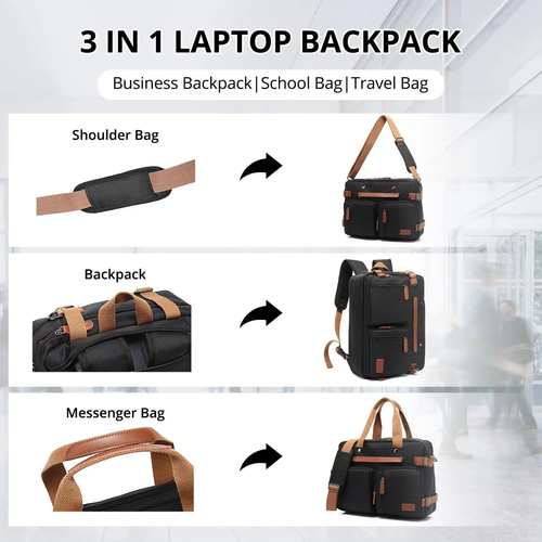 3-in-1 crossbody bag, single shoulder bag, notebook backpack