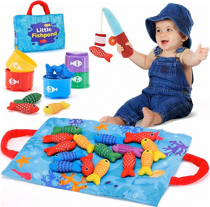 👉 22 Pieces Toddler Fishing Toys Montessori Toys Suitable for 1-3 Years Old Boys Girls Birthday Gift