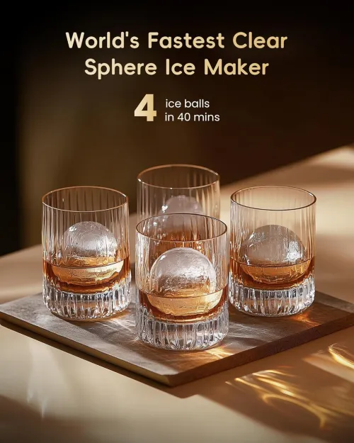 Transparent ice ball ice maker