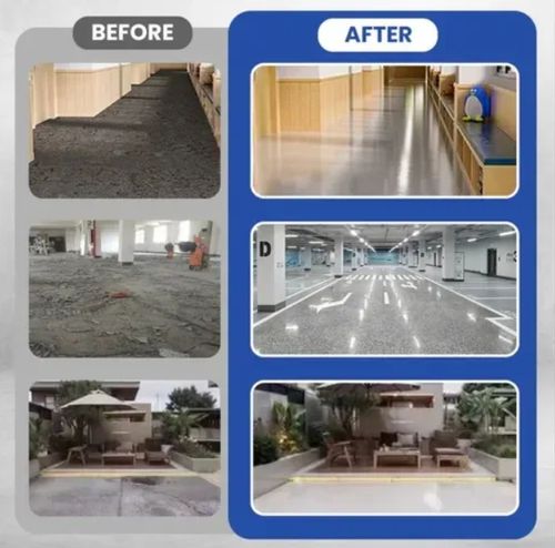High-gloss marble-patterned epoxy resin flooring