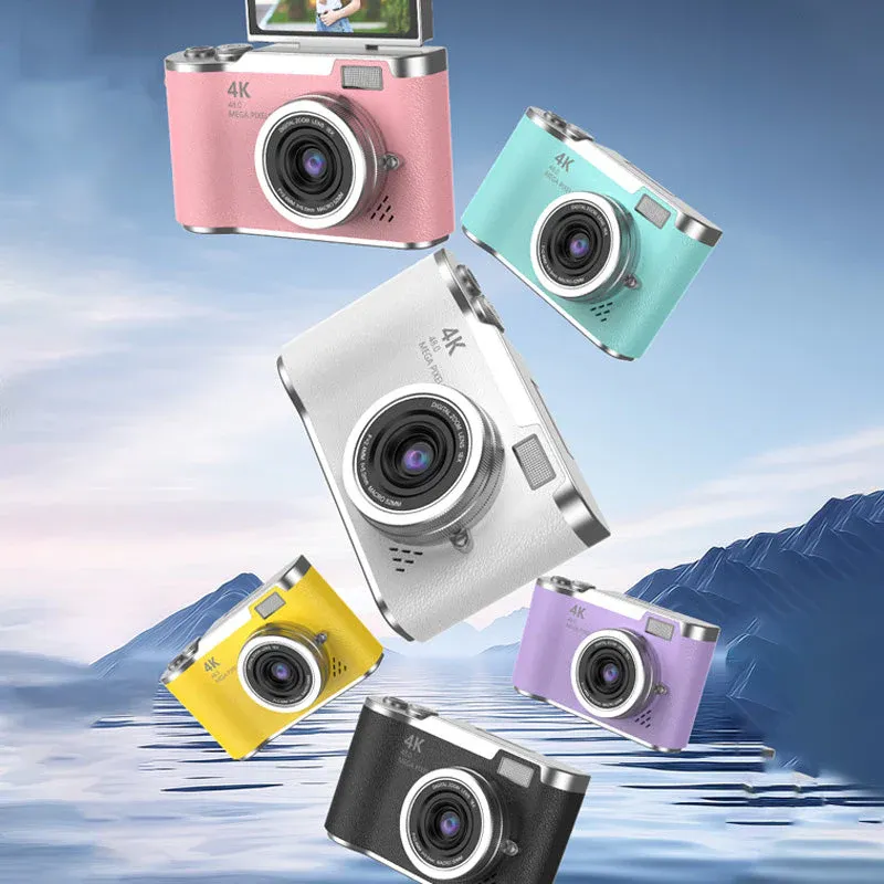 💎 4K High-Definition Flip Screen Digital Camera📸 – 8x Zoom, Autofocus, Rotating Screen, Perfect for Vlogs and Selfies 📸🌈 64GB Memory Card+Card Reader+Converter