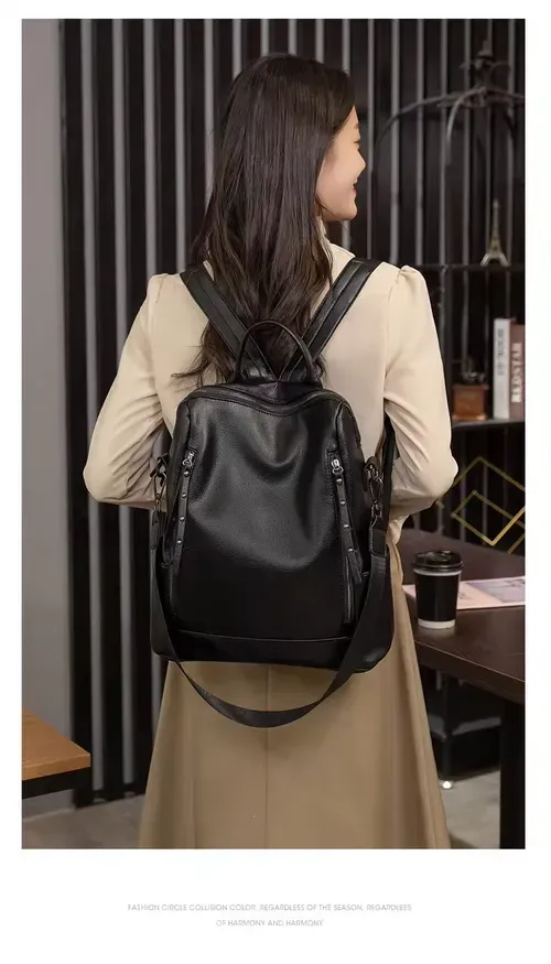 🎁🎒 ✨ New Fashionable PU Leather Women's Backpack – Stylish and avant-garde, modern and versatile, effortlessly showcasing elegant temperament