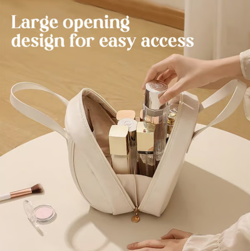 🎁2025 New Fashion PU Bag Large Capacity Portable Cosmetic Letter Travel Storage Outdoor Box Handbag Design