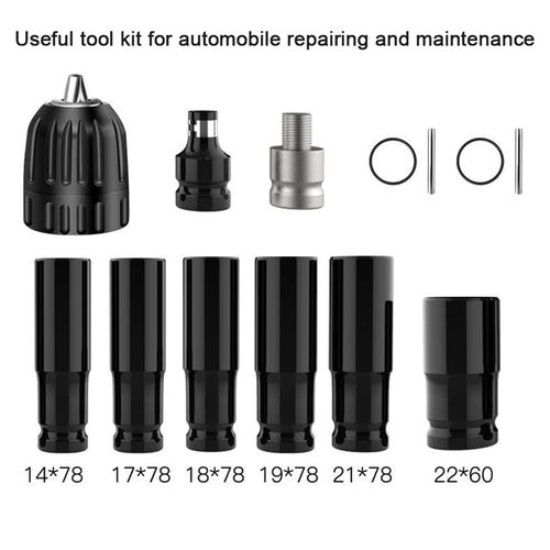 Electric Wrench + 2 Batteries + 13 Pcs 1-2 Impact Wrench Hex Socket Driver Bit Set