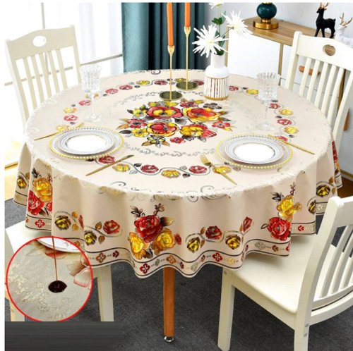 Luxury Waterproof & Oil-Proof Wash-Free Round Tablecloth✨