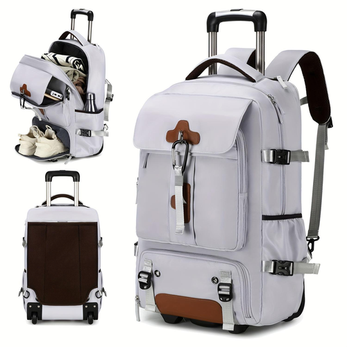 A high-end travel backpack with wheels