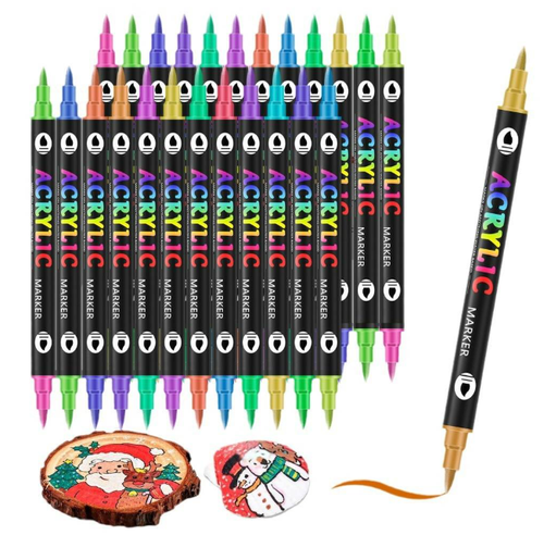 Double-ended acrylic paint markers - 36 pcs-72 colors