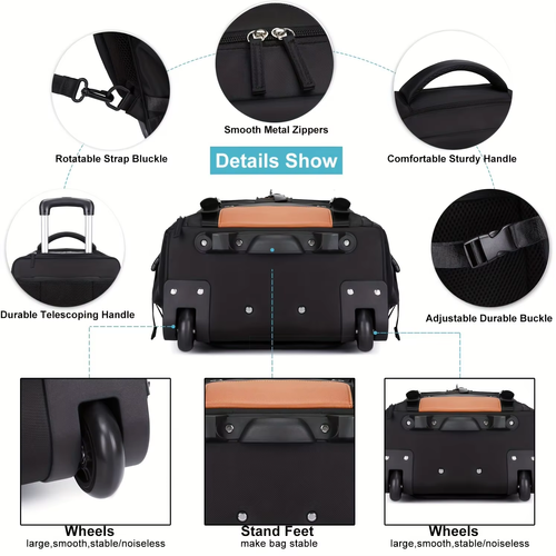 A high-end travel backpack with wheels