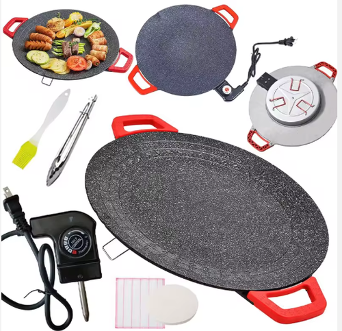 🔥Household electric oven, smokeless non-stick grill, electric heating plate roasting pan, aluminum electric oven.