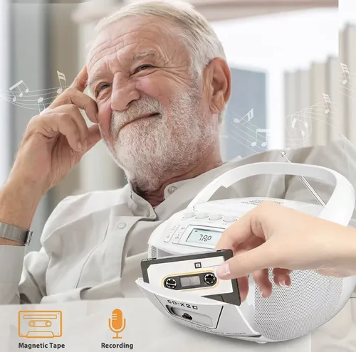 Retro CD and tape Bluetooth player