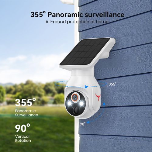 AI Smart 355° Panoramic Wireless Solar Security Camera