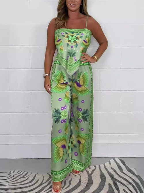 Women's Summer Colorful Cool Chiffon 2 Piece Set