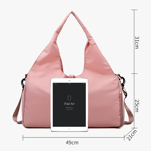 Latest Design Pink Large Capacity Waterproof Nylon Yoga Shoulder Bag Custom Gym Woman Bag Logo Custom