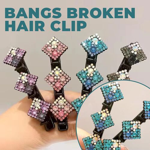 Nye glitrende krystallsteinsflettede hårspenner（2 stk)