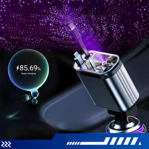 ⏳Time-limited Special⏰Multifunctional Fast Charging Car Charger with Retractable Cable