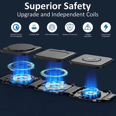 3 in 1 Magnetic Foldable Wireless Charger