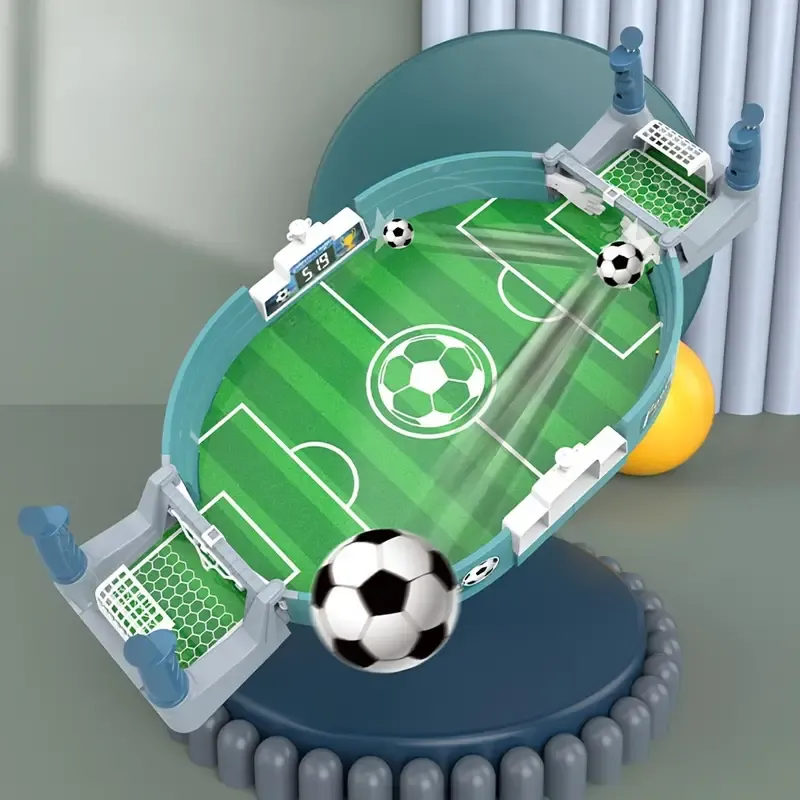 🔥💯Interactive Table Soccer Game - Non-Prop Banknotes, Featherless, Plastic Football Battle Set with 2 Balls, Manual Play for Party Fun - Ideal Super Bowl Educational Toy Gift for Kids💫🎉👇
