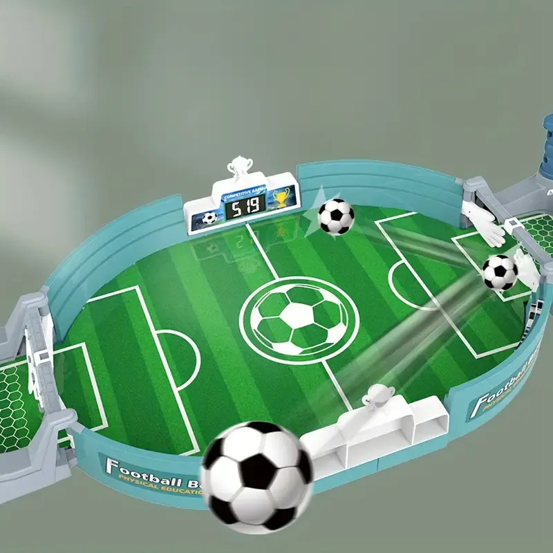 🔥💯Interactive Table Soccer Game - Non-Prop Banknotes, Featherless, Plastic Football Battle Set with 2 Balls, Manual Play for Party Fun - Ideal Super Bowl Educational Toy Gift for Kids💫🎉👇