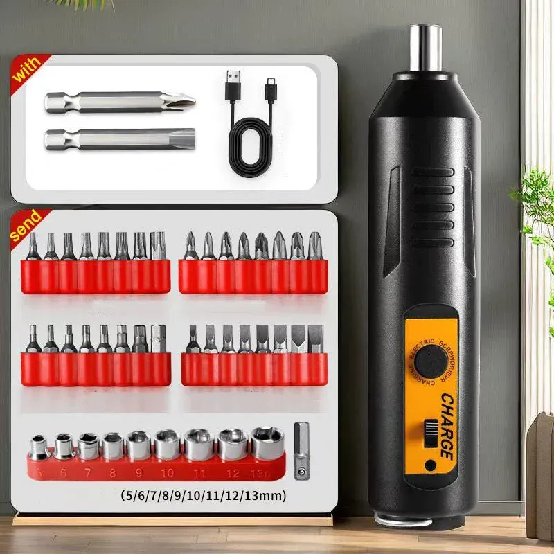 Household portable electric screwdriver set