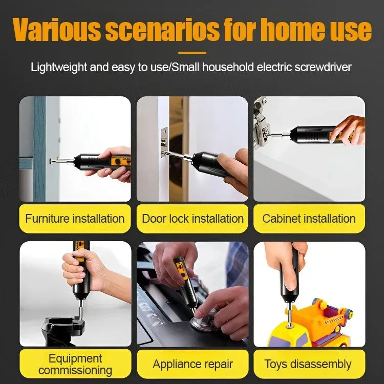 Household portable electric screwdriver set