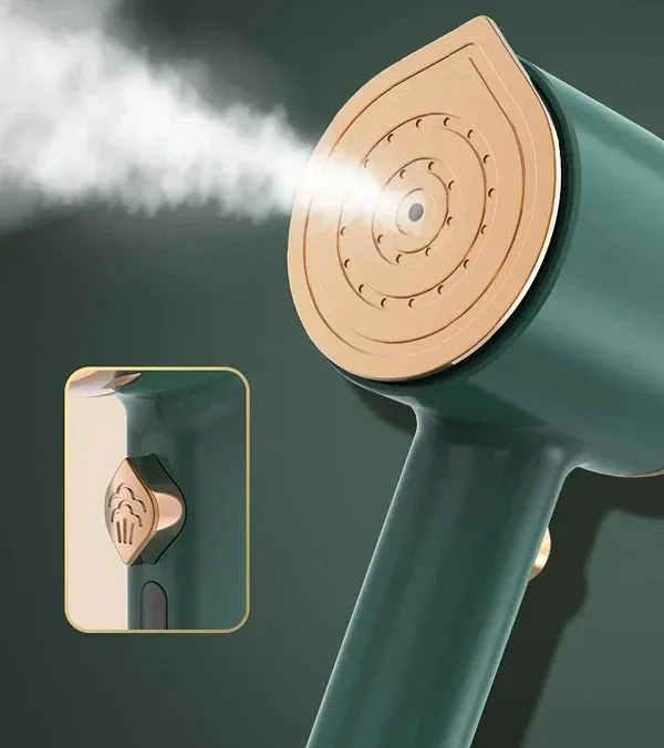 Handheld iron for hanging ironing