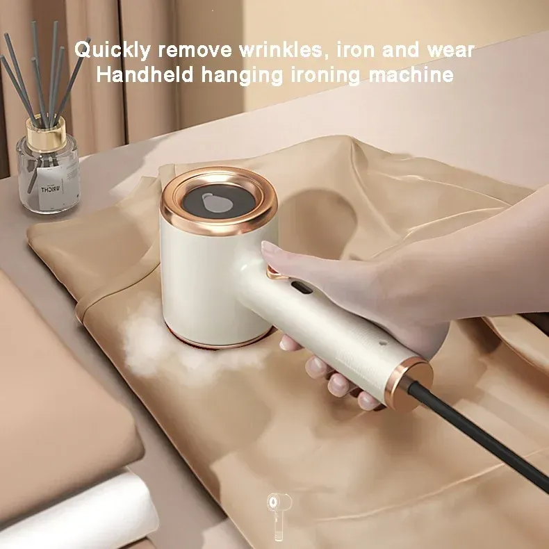 Handheld iron for hanging ironing