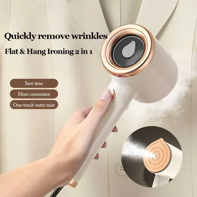 Handheld iron for hanging ironing