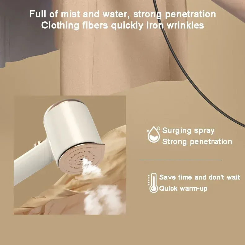 Handheld iron for hanging ironing