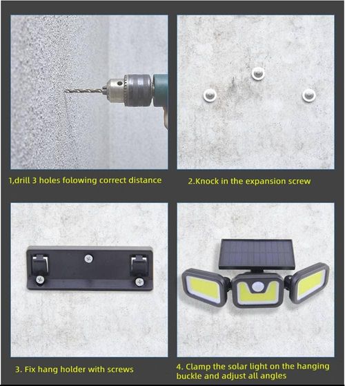 3 Head rotatable Solar Wall lamp