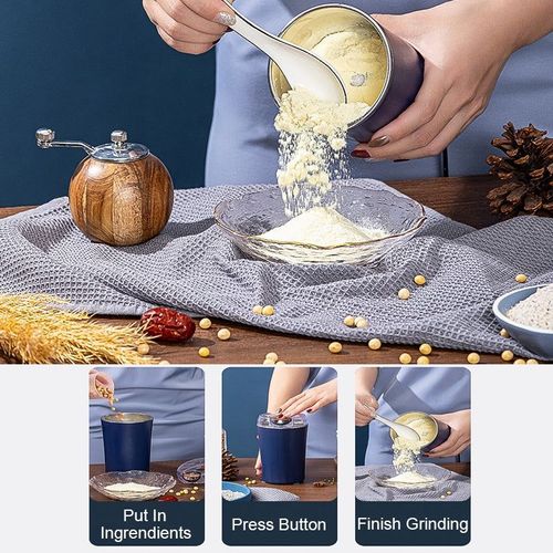 Mini Electric Coffee Bean Grinder Nut Herb Spice Crusher Mill Blender Portable