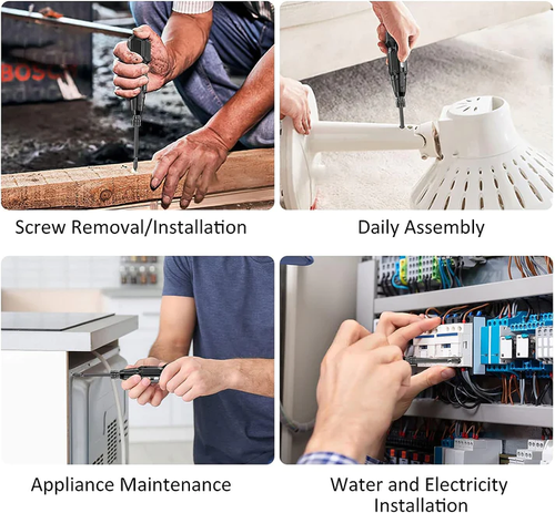 Mini Cordless Electric Screwdriver 3.6V Lithium Rechargeable with Magnetic Tip and Work Light