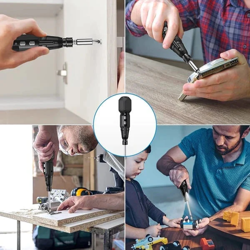 Mini Cordless Electric Screwdriver 3.6V Lithium Rechargeable with Magnetic Tip and Work Light