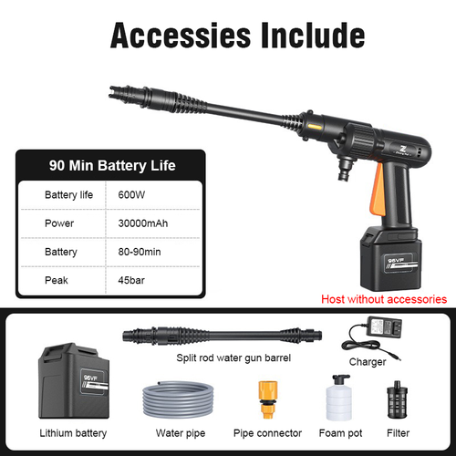 Car Washing Machine Water Spray Gun Car Wash Wireless Lithium Battery Portable High Pressure Car Washer