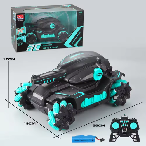 ABS 2.4G water bomb tank car light music toy tank toy remote control drift rc car