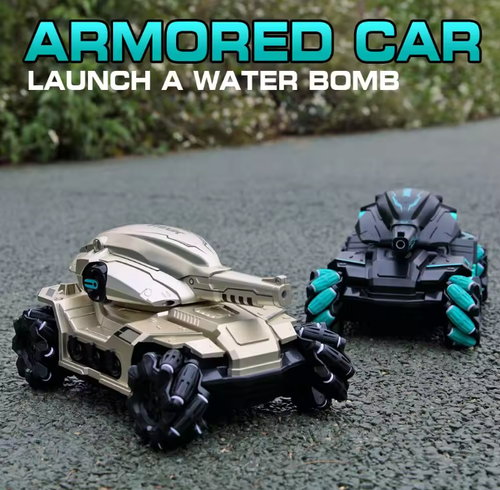 ABS 2.4G water bomb tank car light music toy tank toy remote control drift rc car