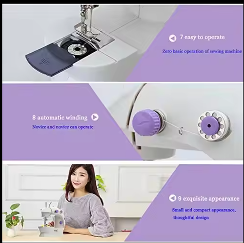 🔥💯🏹 Household Small Mini Sewing Machine Household Mini Electric Desktop Multi-Function Automatic Sewing Machine.💫😎👉