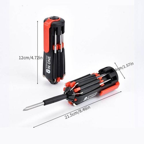 8 in 1  Multifunctional Portable Mini Screwdriver Set with LED Torch