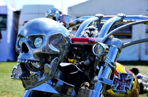 Motorcycle LED Skull Headlamp Harley Honda Yamaha🔥