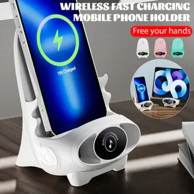 🚀🔥📲Last day sale 50%🔥Mini chair wireless fast charger multi-function mobile phone holder⚡️✨🚀Ghana cash on delivery📲