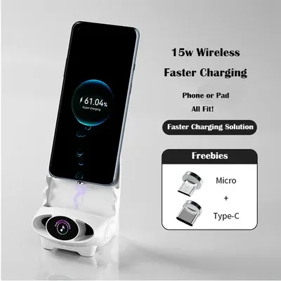 🚀🔥📲Last day sale 50%🔥Mini chair wireless fast charger multi-function mobile phone holder⚡️✨🚀Ghana cash on delivery📲