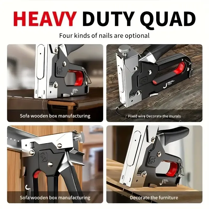💯4 in 1 heavy-duty Stapler For Diy Home Decor Furniture Wood Frame Stapler, Multi-tool Hand Nail Gun Nail Gun Bandage Pliers🚀