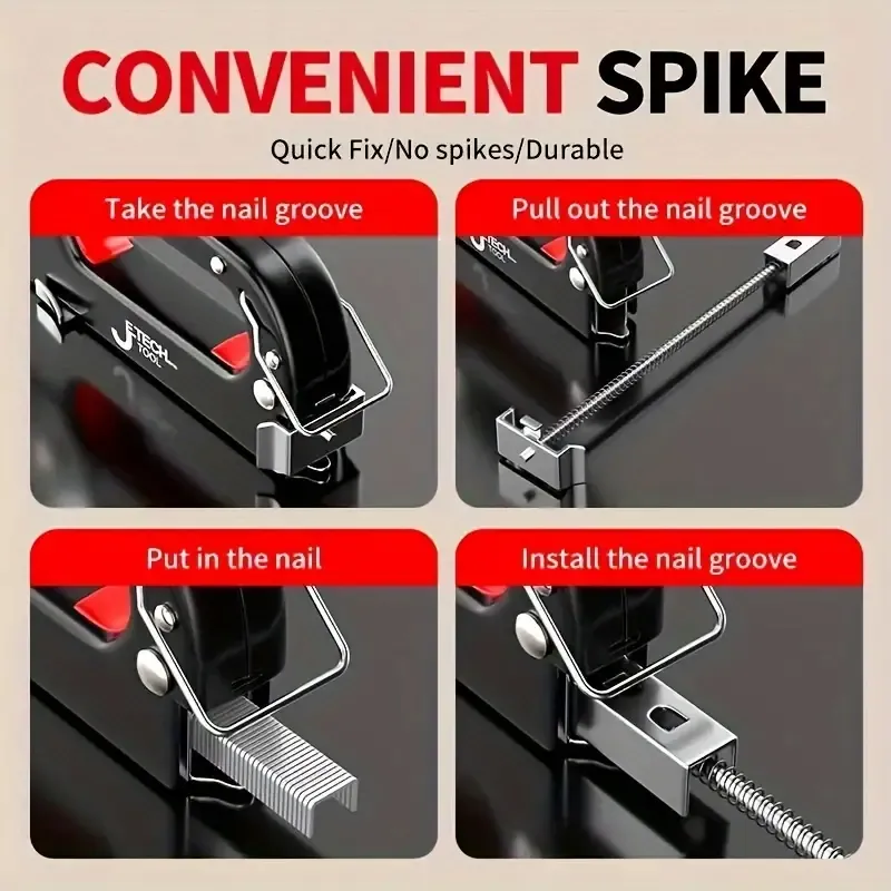 💯4 in 1 heavy-duty Stapler For Diy Home Decor Furniture Wood Frame Stapler, Multi-tool Hand Nail Gun Nail Gun Bandage Pliers🚀