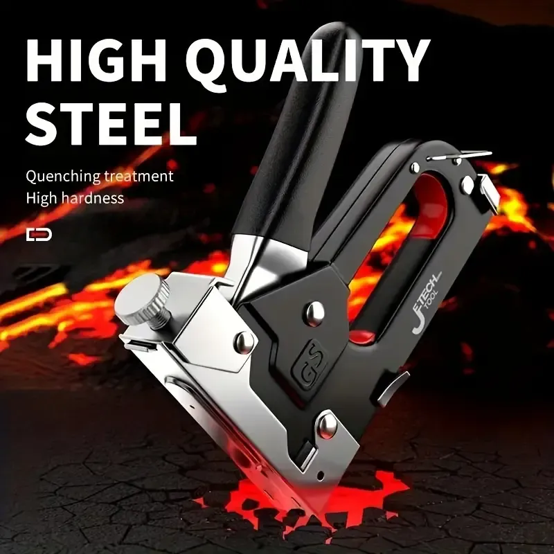 💯4 in 1 heavy-duty Stapler For Diy Home Decor Furniture Wood Frame Stapler, Multi-tool Hand Nail Gun Nail Gun Bandage Pliers🚀