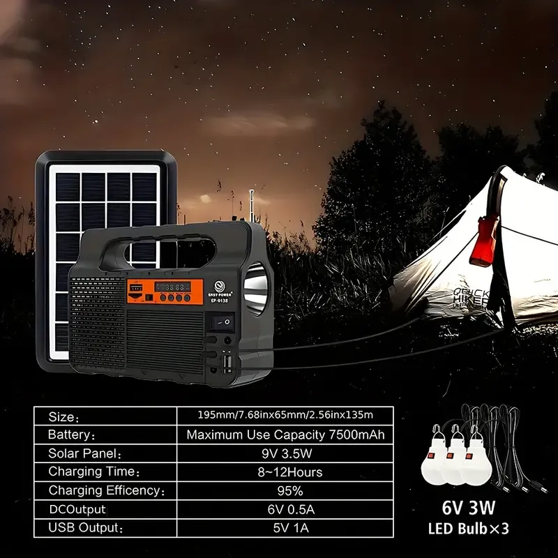 Versatile Solar Outdoor System - Light Up Your Adventures!
