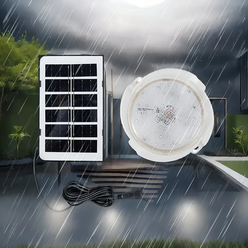 1pc Solar LED Ceiling Light, Indoor Balcony Garden Ceiling Light, Waterproof Outdoor Garden Decoration, Home Porch Smart Light